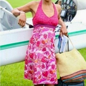 Athleta Pack Everywhere pink paisley dress Size 8